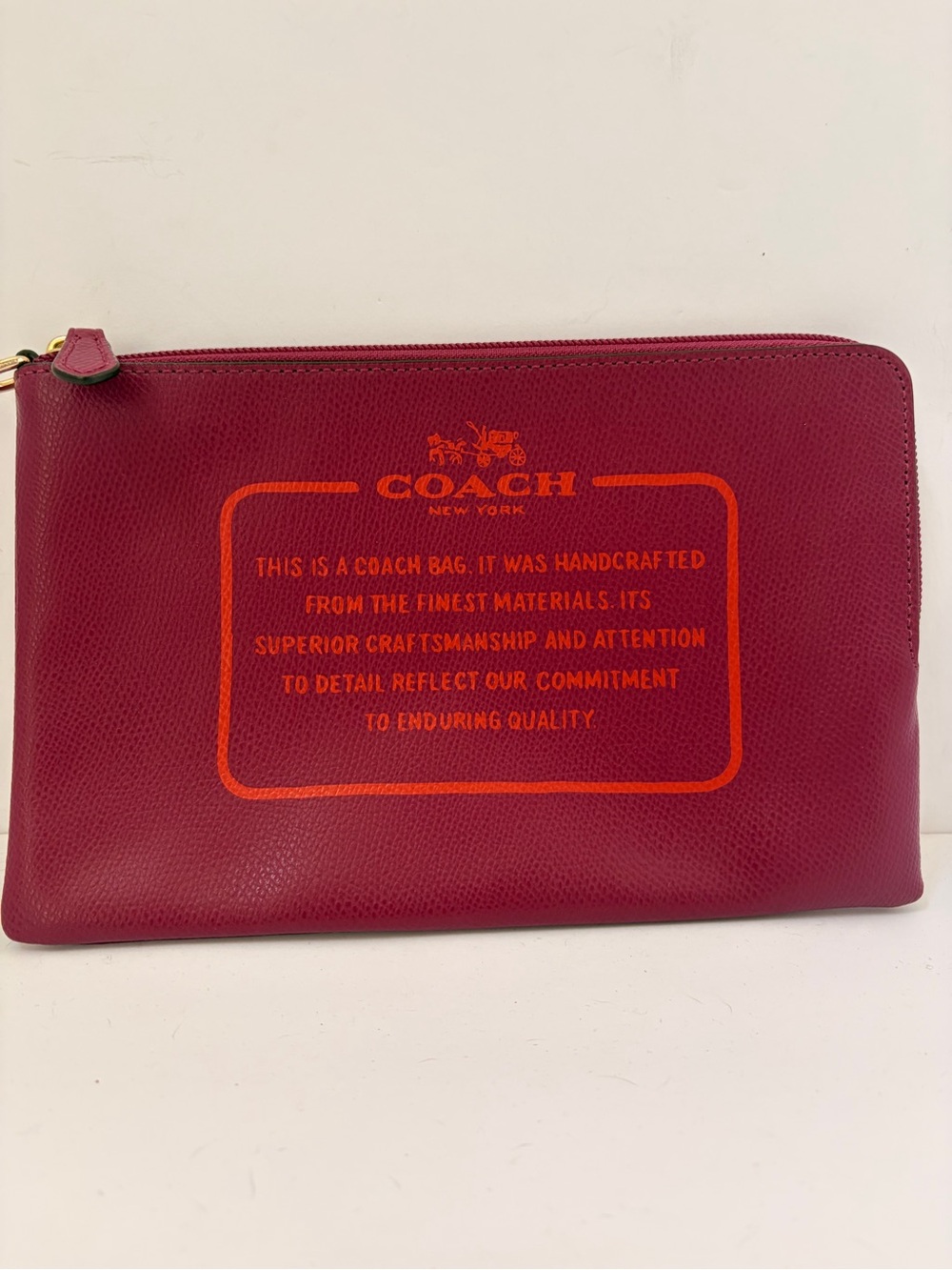 Coach Story-patch Pouch with Orange Accents - Picture 3 of 5